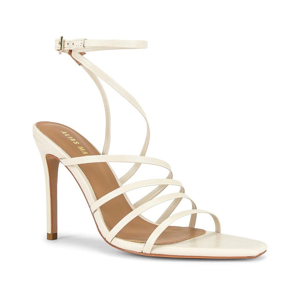 NWOT Alias Mae Isabelle Heel in Bone Cream Strappy Sandal